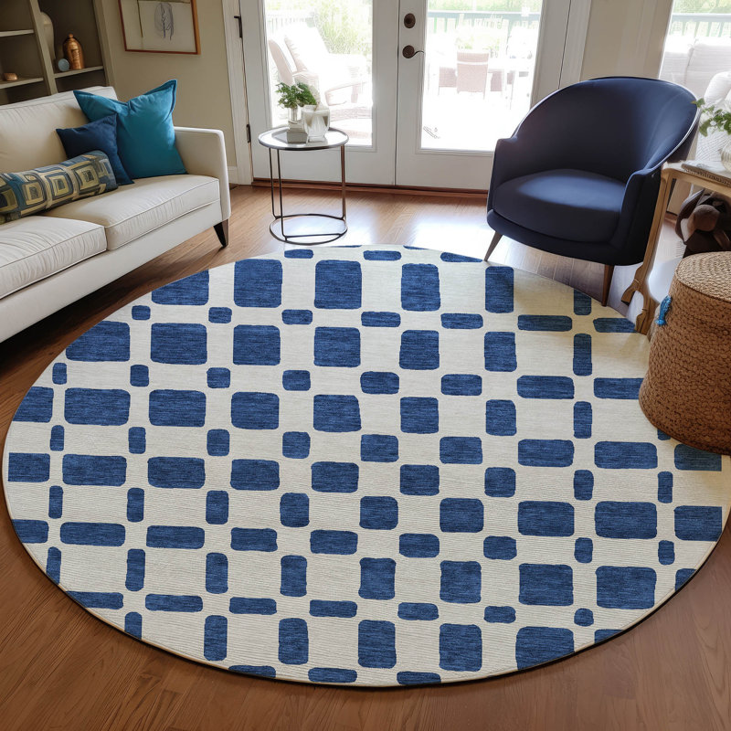 Tapis intérieur / extérieur Chasadee avec envers antidérapant, Rond 8 pi