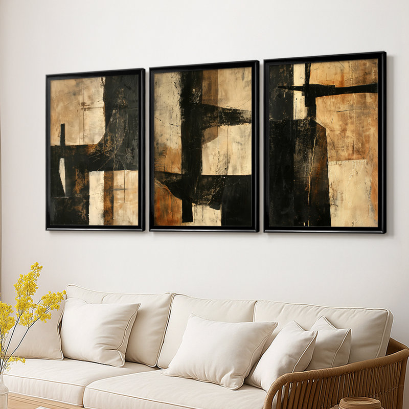 ABSTRACT Series CECLV - Toile tendue avec châssis sur mesure - 3 pièces