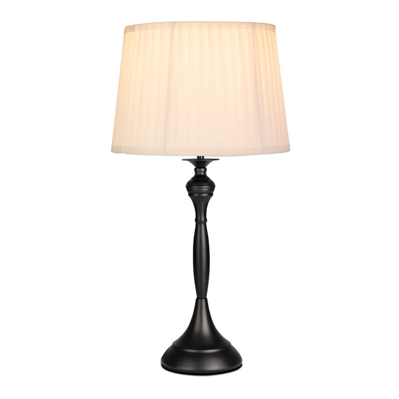 Antibes 55cm Candlestick Style Metal Table Lamp, Black