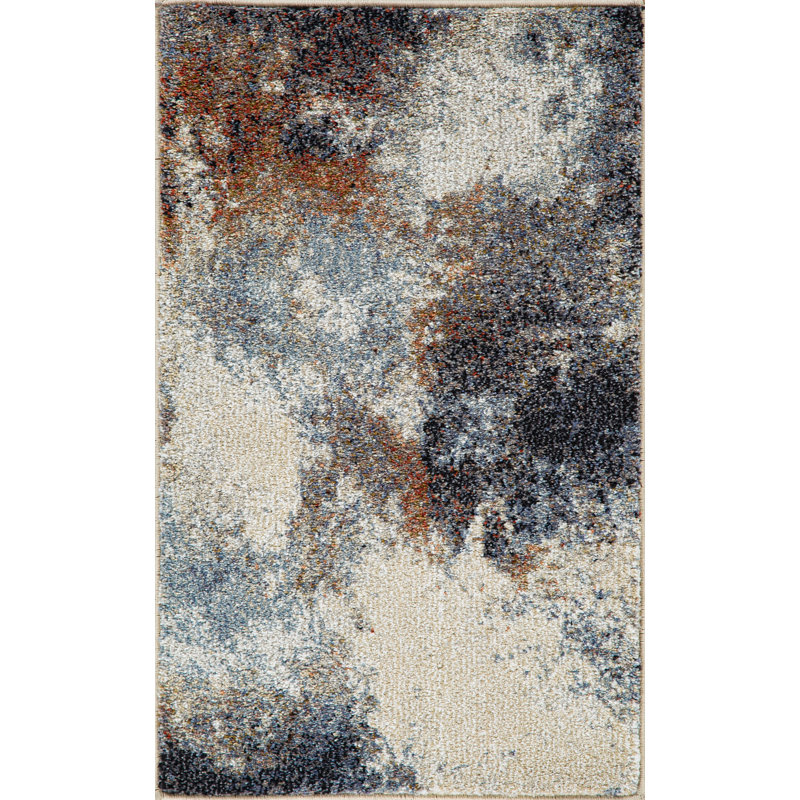 Zanyria Machine Woven Area Rug in Blue/Beige, Rectangle 7'7'' x 10'