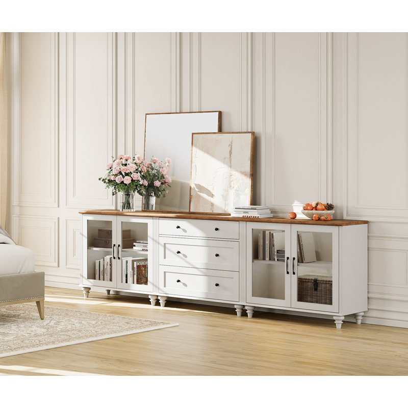 Scarlett 101.6'' Sideboard, White/Brown