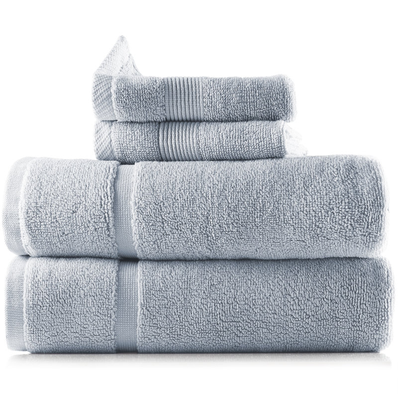 Danni-Leigh 6 Piece 100% Cotton Towel Set., Ice Blue, 4-pack Bath Set