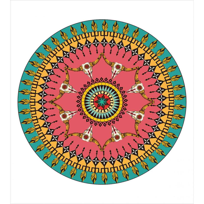 Traditional Geometric Shapes Duvet Cover, Queen Duvet Cover + 2 Shams