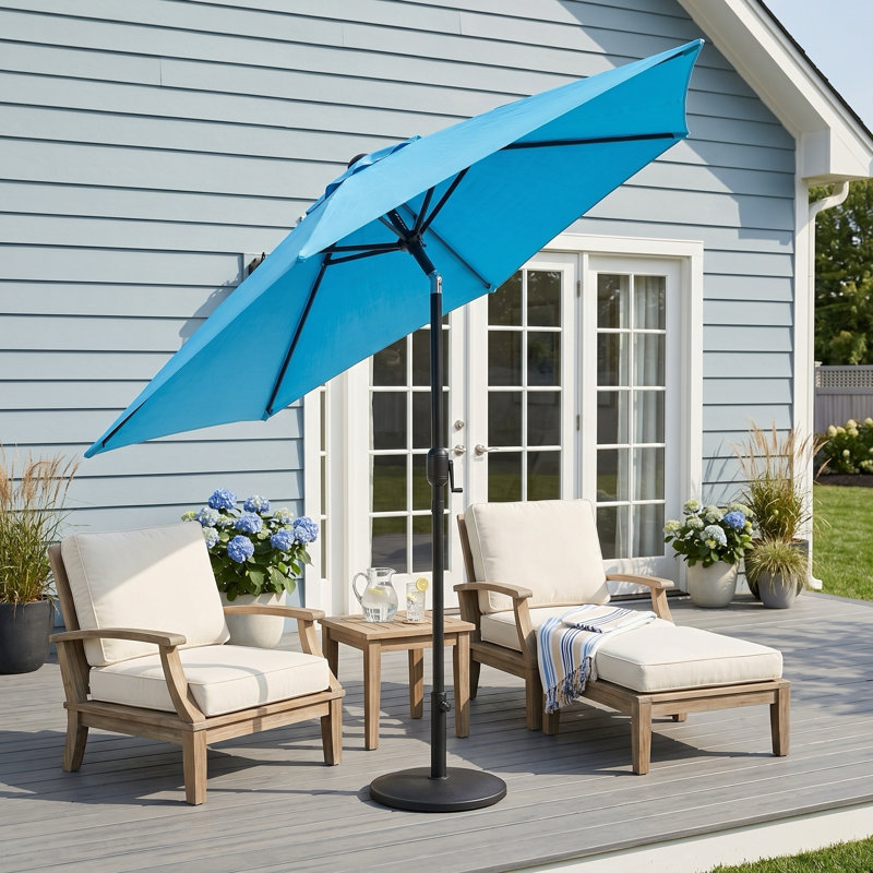 Parasol de marché hexagonal Lotus 7,5 pi - couleur bleue