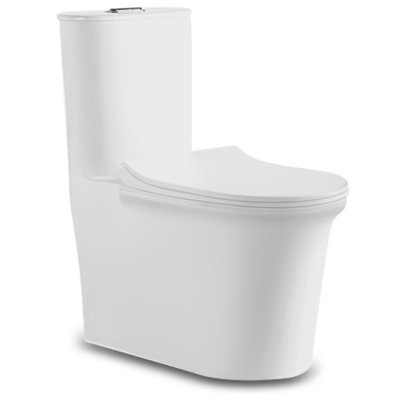 Toilette allongée une pièce à double chasse d'eau de qualité commerciale compacte 4 GPF