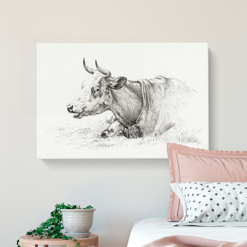 A Resting Cow by Jean Bernard - Wrapped Canvas Print, 50cm H x 76cm W x 3cm D