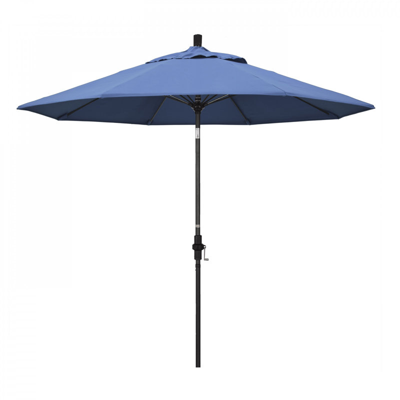 Parasol 9" Market, Performance bleu givré, Matted Black