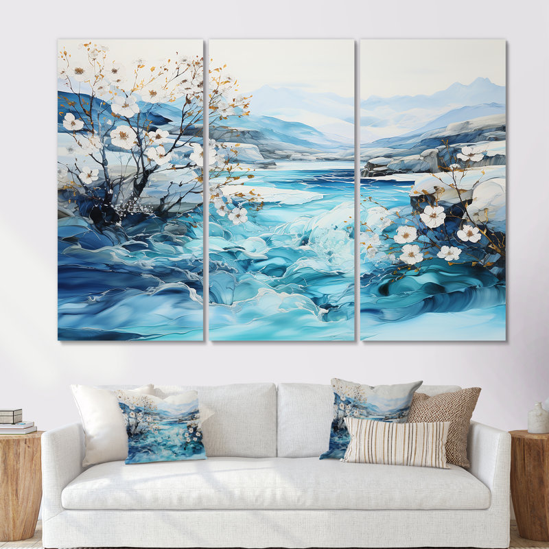 Ensemble de décorations murales Rivers, Toile tendue, H 40 po x l 60 po x P 1 po