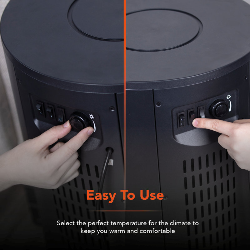 Warmlite Elmswell Round Contemporary Stove with 2 Heat Settings, Realistic LED Flame Effect, 2000W