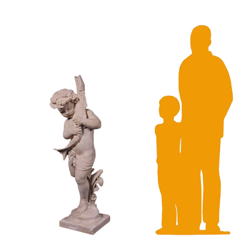 Statue de Cupidon avec poisson taille réelle