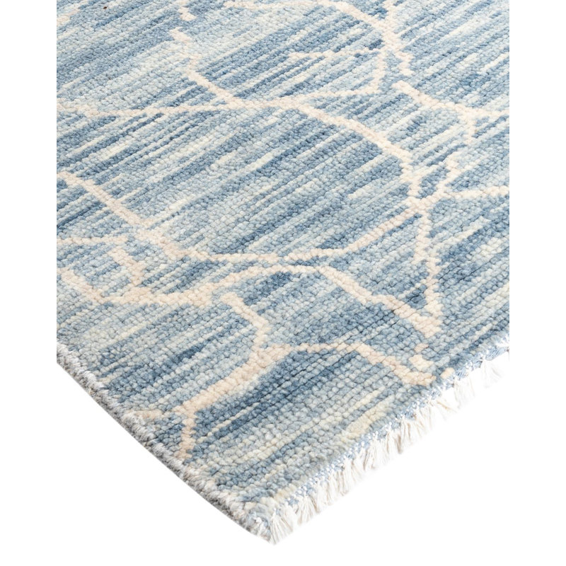 Tapis moderne fait à la main de conception unique - gris, 7 pi 10 po x 9 pi 9 po