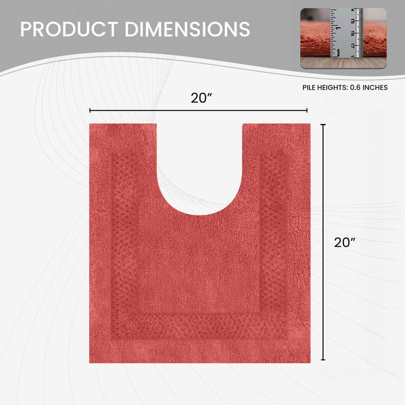 Classy Absorbent Cotton Soft Contour Rug, Coral