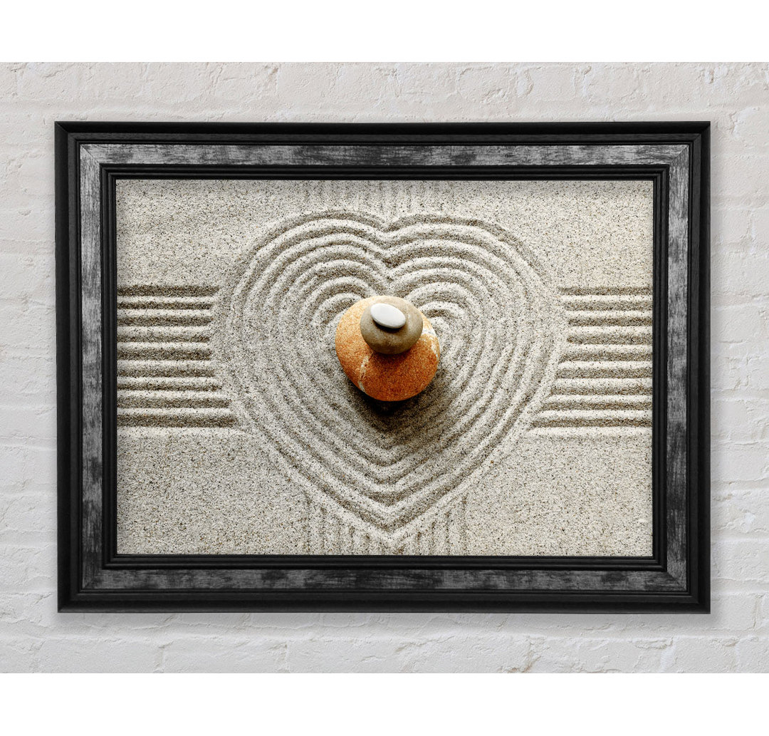 Gerahmter Fotodruck Love Heart Stones