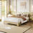Platform Bed Frame with Wood & Metal Slats, 10.2" Underbed Storage, Easy Assembly-434061191-434061192