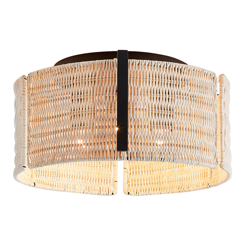 Plafonnier encastré 3 lumières 15 po Alek, Noir mat
