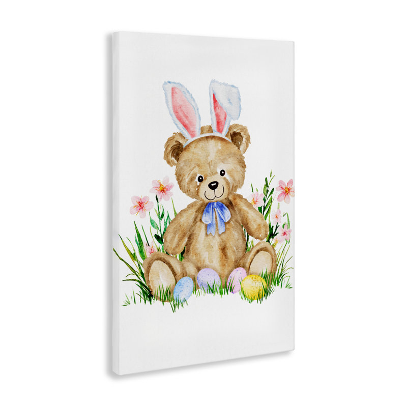 Springy Easter Teddy Bear Canvas, design by Amy Hall