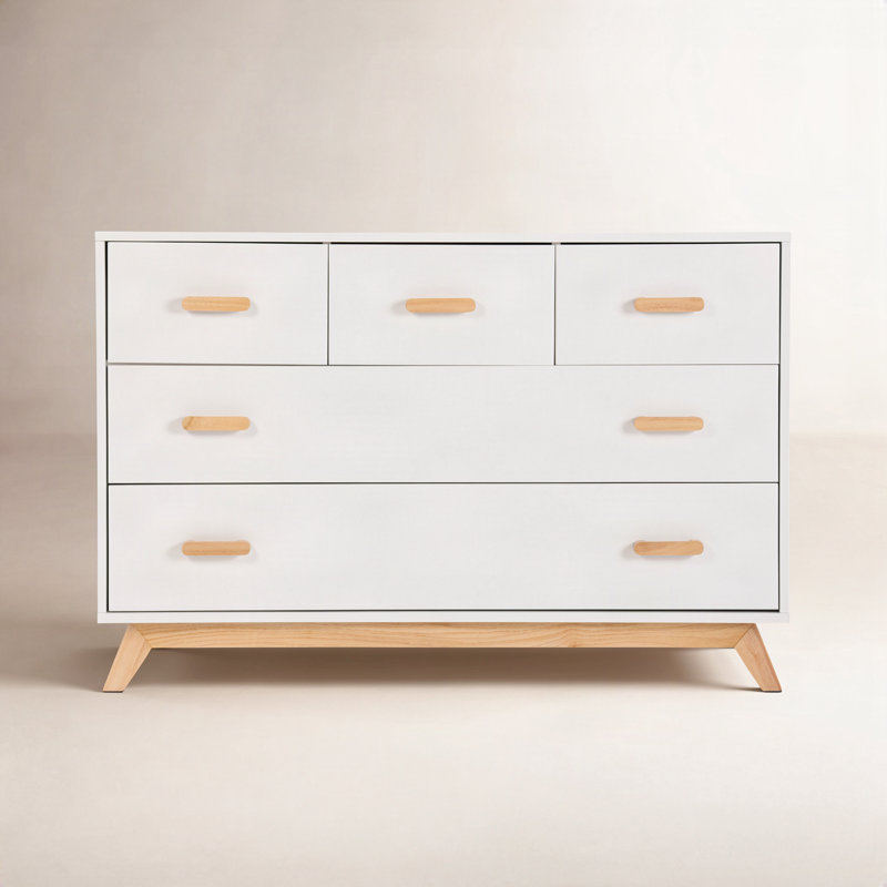 Soho 5-drawer dresser, White/Natural