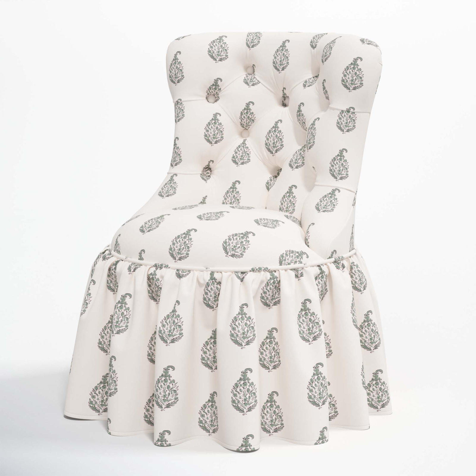 Minnie Cotton Swivel Side Chair, Anika Sage