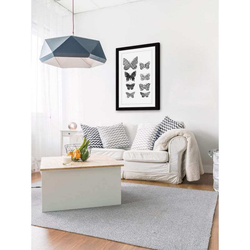 Patterned Butterflies - Single Picture Frame Print, 91cm H x 61cm W