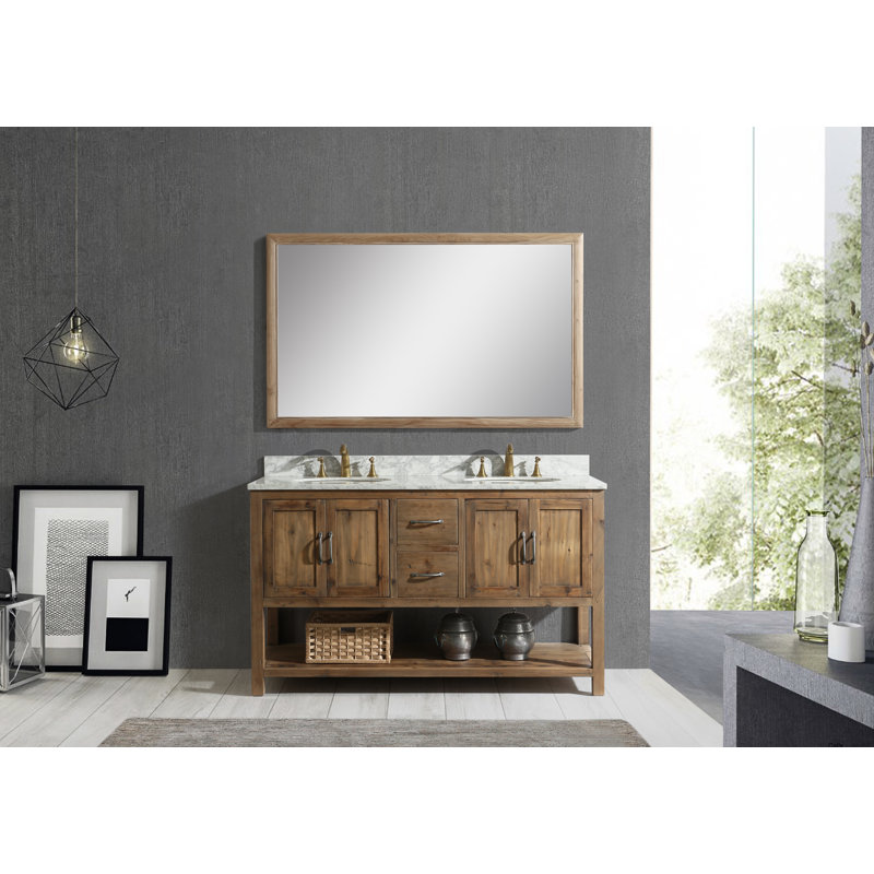 Dallan 59" Double Bathroom Vanity Base Only in Walnut