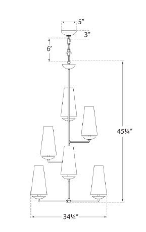 AERIN Fontaine Vertical Chandelier, Plaster