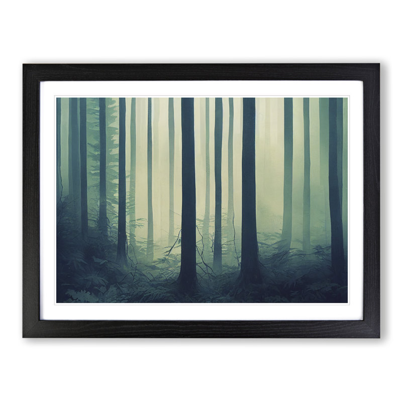 A Graceful Forest - Single Picture Frame Print, 46cm H x 64cm W x 2cm D, Black