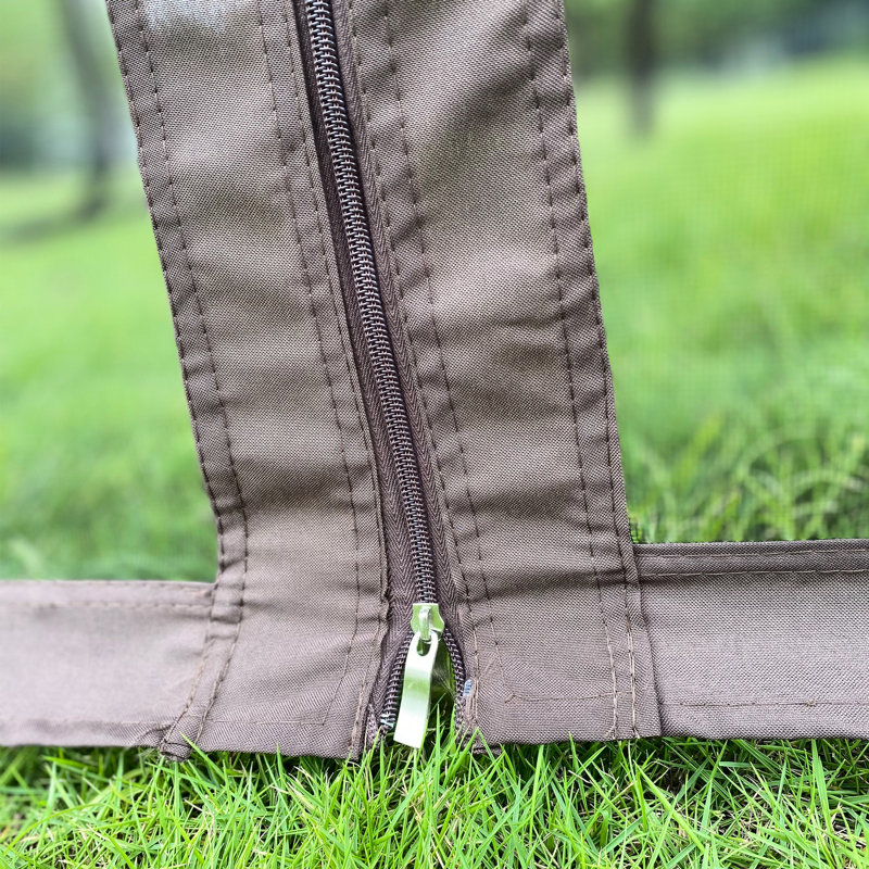 Toit de jardin 13x10 avec toile imperméable - Toit brun, grand support stable et