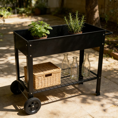Chariot de jardin mobile surélevé avec roulettes