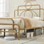 Lit plateforme en métal avec support central en métal et lattes de bois-816145148-816145147