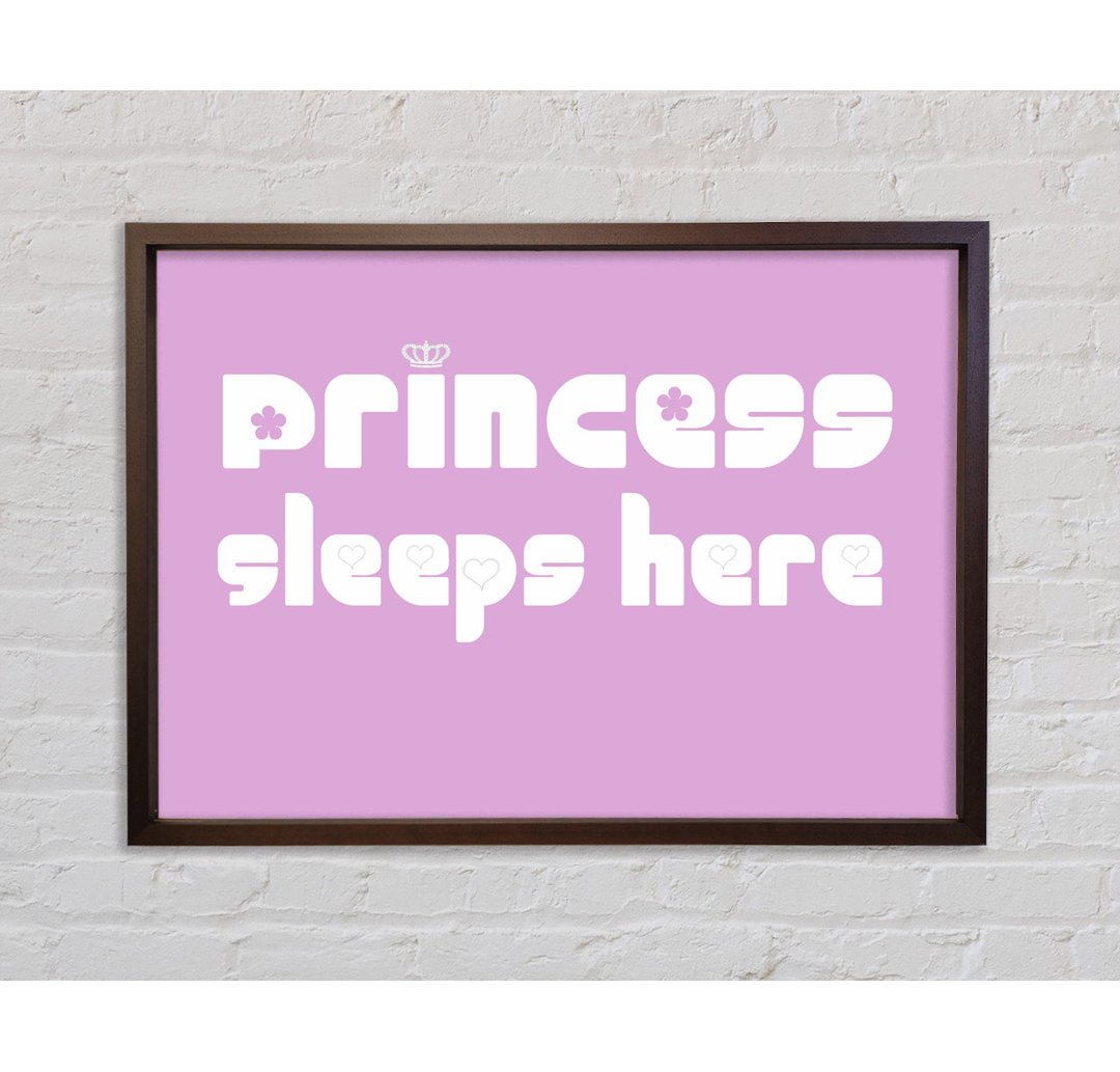 Princesss Sleeps Here 2 Pink - Einzelner Bilderrahmen Typografie auf Leinwand