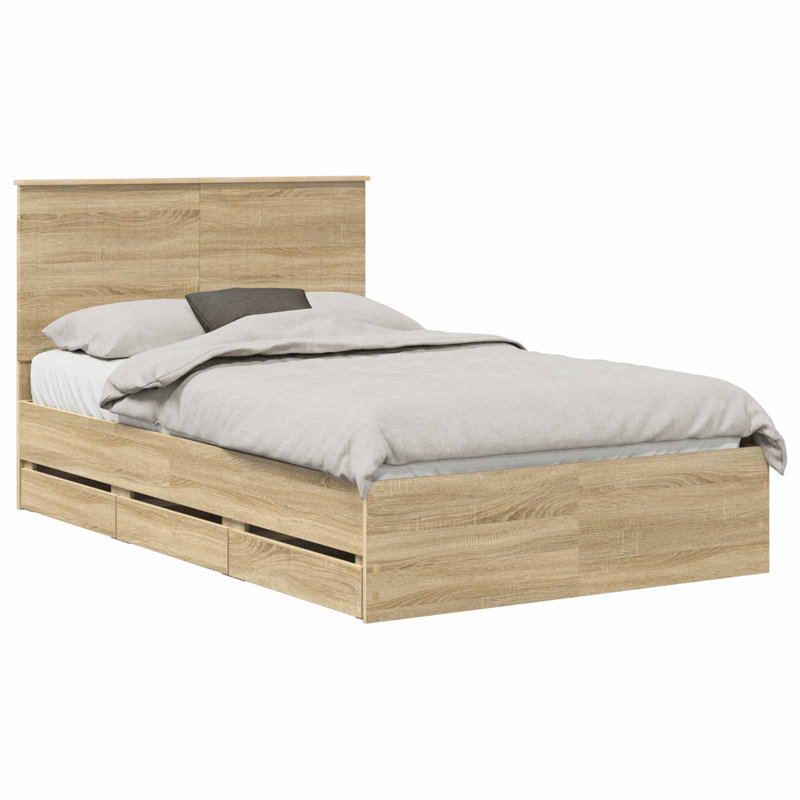 Bed, Small Double (4'), Sonoma Oak
