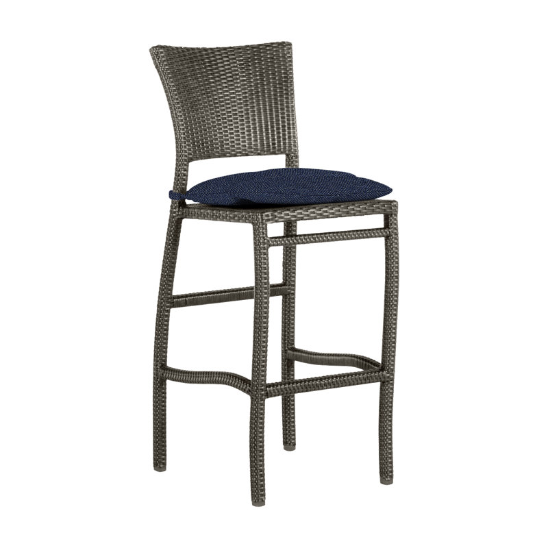 Tabouret de bar extérieur en résine tressée 30 po Skye, Pas de soudure, Gris ardoise, Indigo Intermix