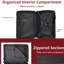 Valise rigide, valises en ABS léger et durable avec roues doubles, bagage à carreaux extensible de 24 pouces (rouge)