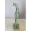 Statue abstraite et géométrique en forme de patine verte en aluminium de la collection Nifao 8 po x 4 po x H 18 po