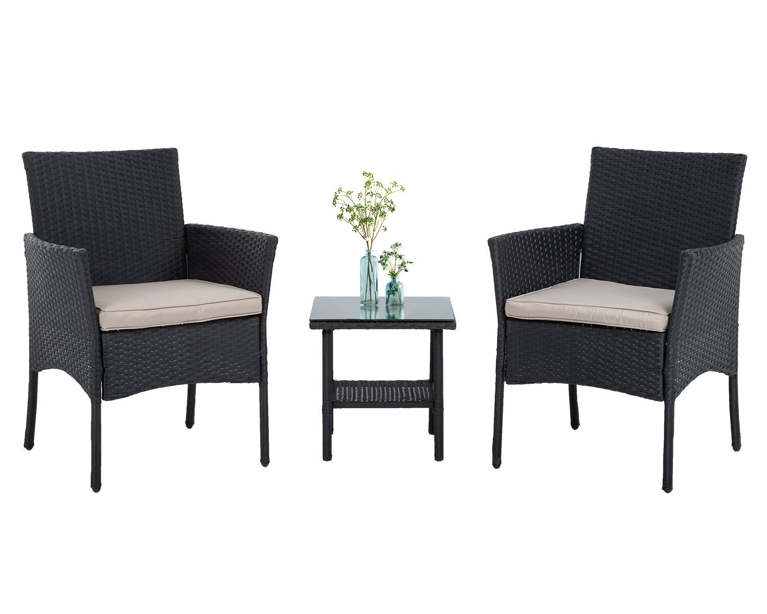 Winston Porter Mondello Wicker Outdoor Seating Group with