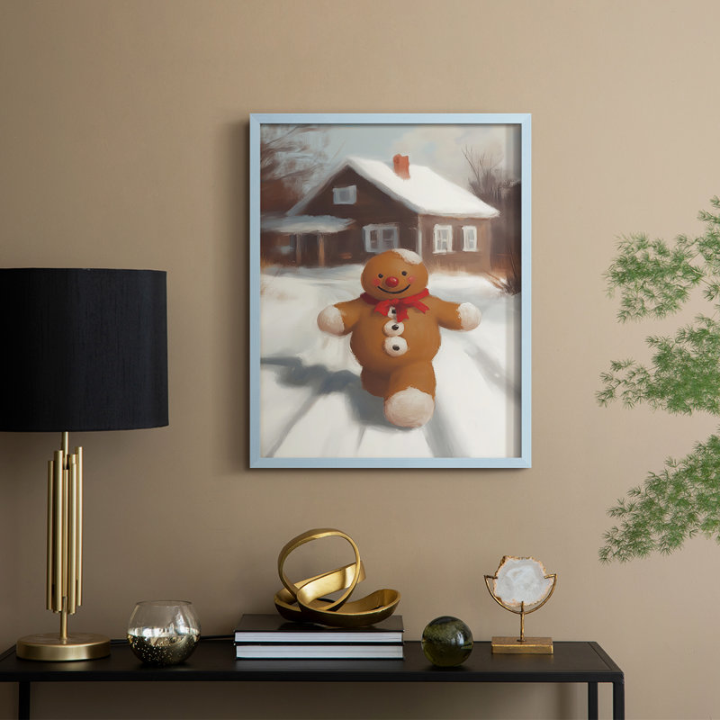 Art des Fêtes de Noël - série 2-CCII, reproduction encadrée - bois massif, Bleu, H 21 po x l 17 po