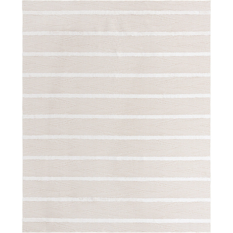 Dudziak Cotton Striped Indoor Rug, Rectangle 9'10" x 12'