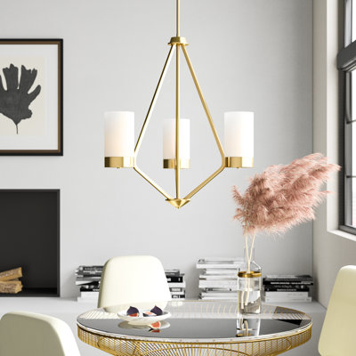 3 - Light Dimmable Geometric Chandelier