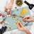 Ambesonne Music Cutting Board Large Size Colorful Notes Butterfly Multicolor