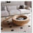 Solid Wood 31.5" Round Coffee Table with Storage-890439833-890439832