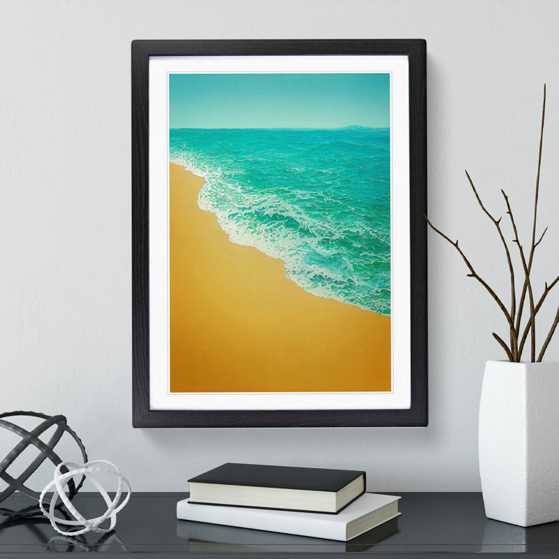 XV1022-2764X Modern Beach - Single Picture Frame Print, Black, 64cm H x 46cm W x 2cm D