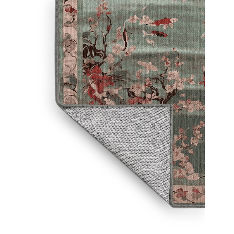 Machine Washable Gray Area Rug, Rectangle 7' x 10'