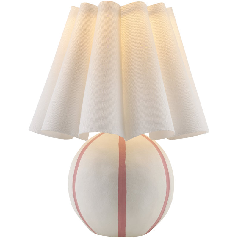 Lampe de table Caistance Kval, Crème et rose