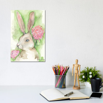 Ruby The Rabbit by Jessica Mingo - Wrapped Canvas Print