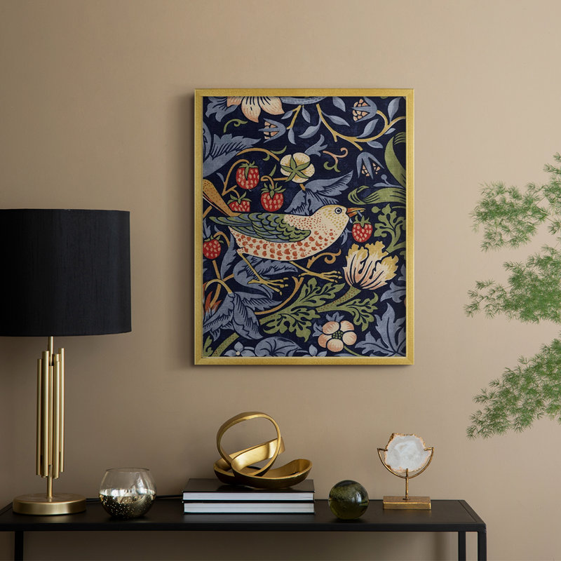 «Vintage Abstract Print CLCLI», reproduction encadrée - bois massif, H 30 po x l 24 po, Doré
