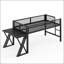 Lit mezzanine simple TG avec bureau, DEL, port USB et escalier-601182013