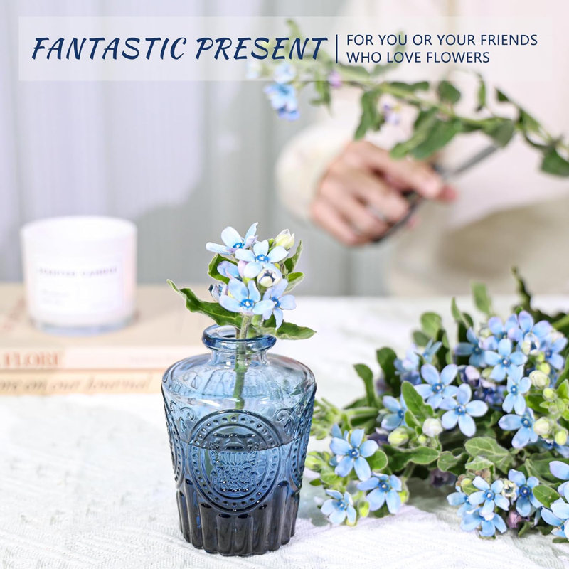 Dopkins Glass Table Vase, Blue