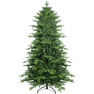 6.5ft +pe Christmas Tree With 2146 Tips - Realistic Mixed , Quick Setup Hinged Design, Base 2142 Tips, Lifelike Appearance, Design For Fast Assembly,