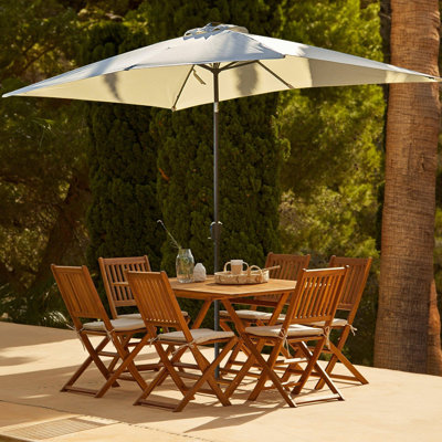 Nayoun 6 - Person Rectangular Solid Wood Patio Dining Set