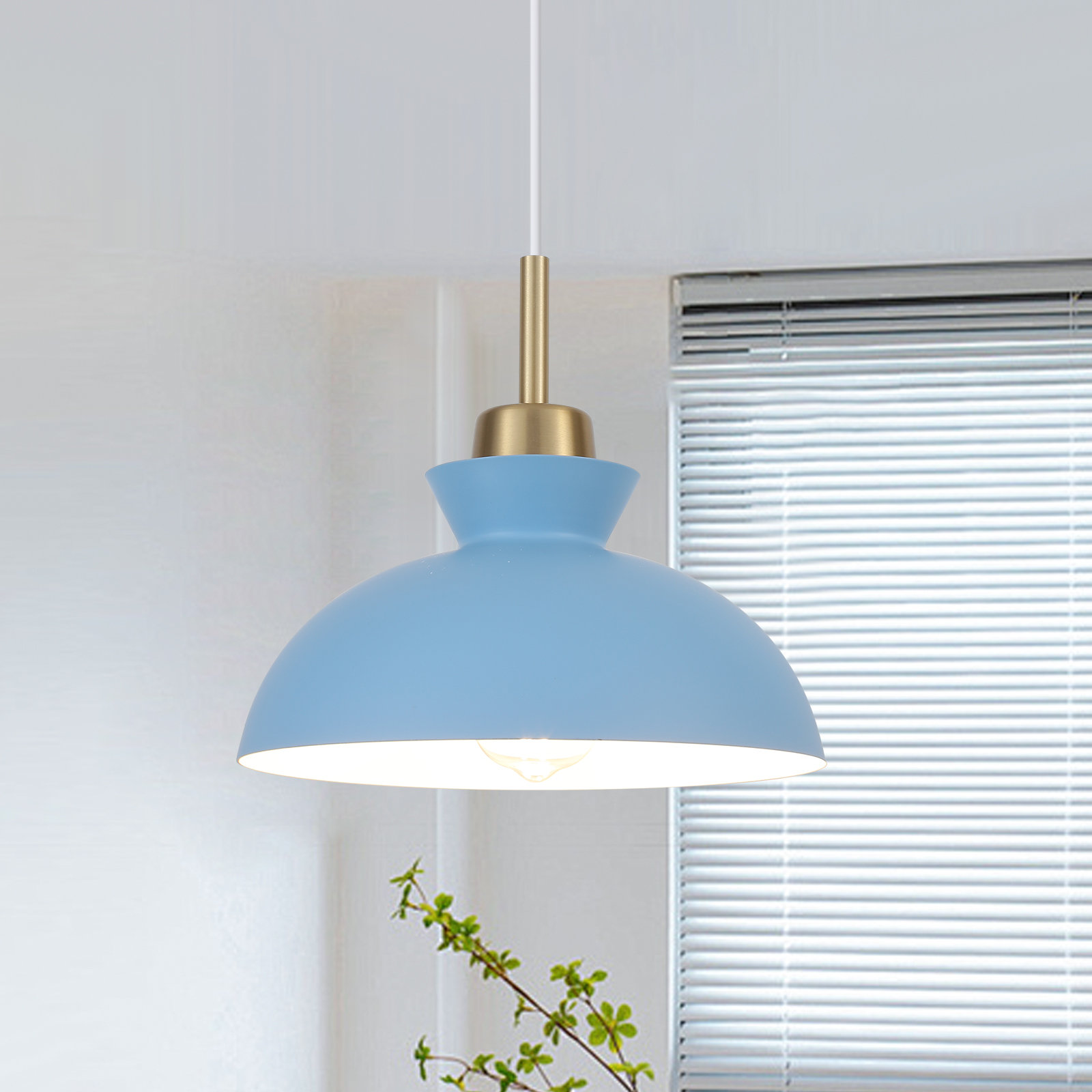 Gibran Single Light Dimmable Pendant, Sky Blue